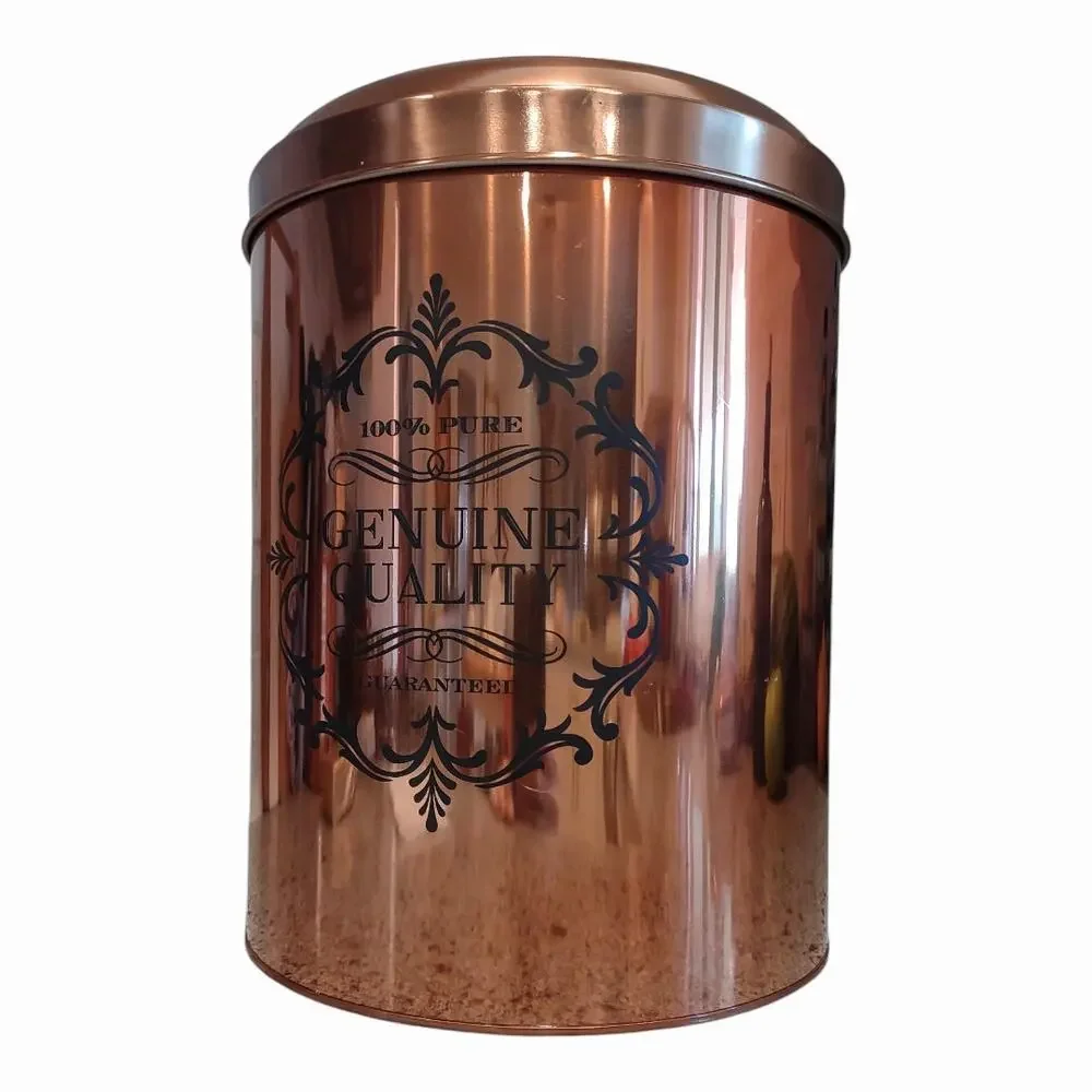 Copper Canister Home Decor Storage Container with Lid Kitchen Bathroom Trashcan